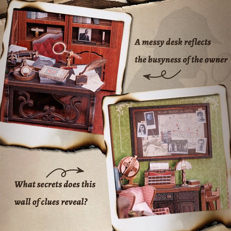 🧪 LAB | SU ORDINAZIONE Book Nook Rose Detective Agency 23 x 11 cm  