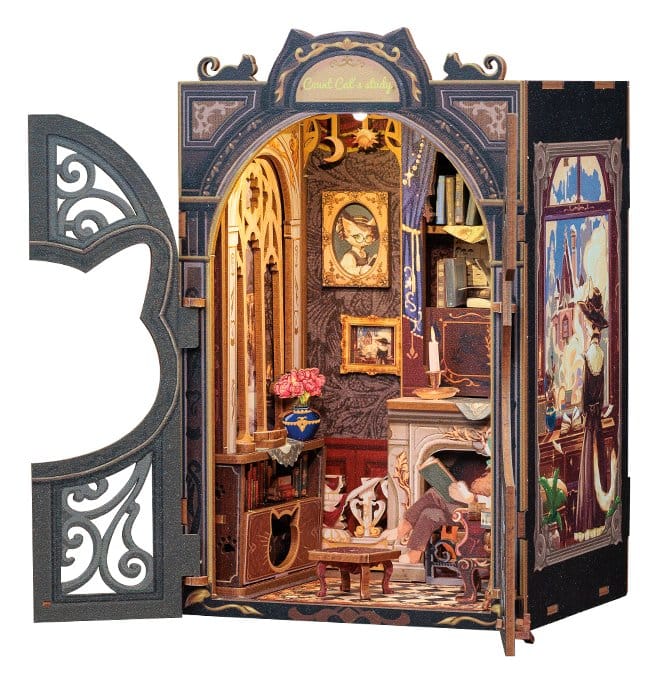 🧪 LAB | SU ORDINAZIONE Book Nook Count Cat´s Study 17 x 12 cm  