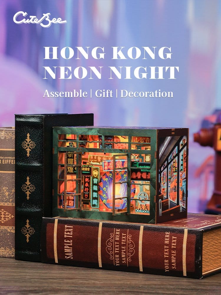 🧪 LAB | SU ORDINAZIONE Book Nook Hong Kong Neon Light 13 x 17 cm