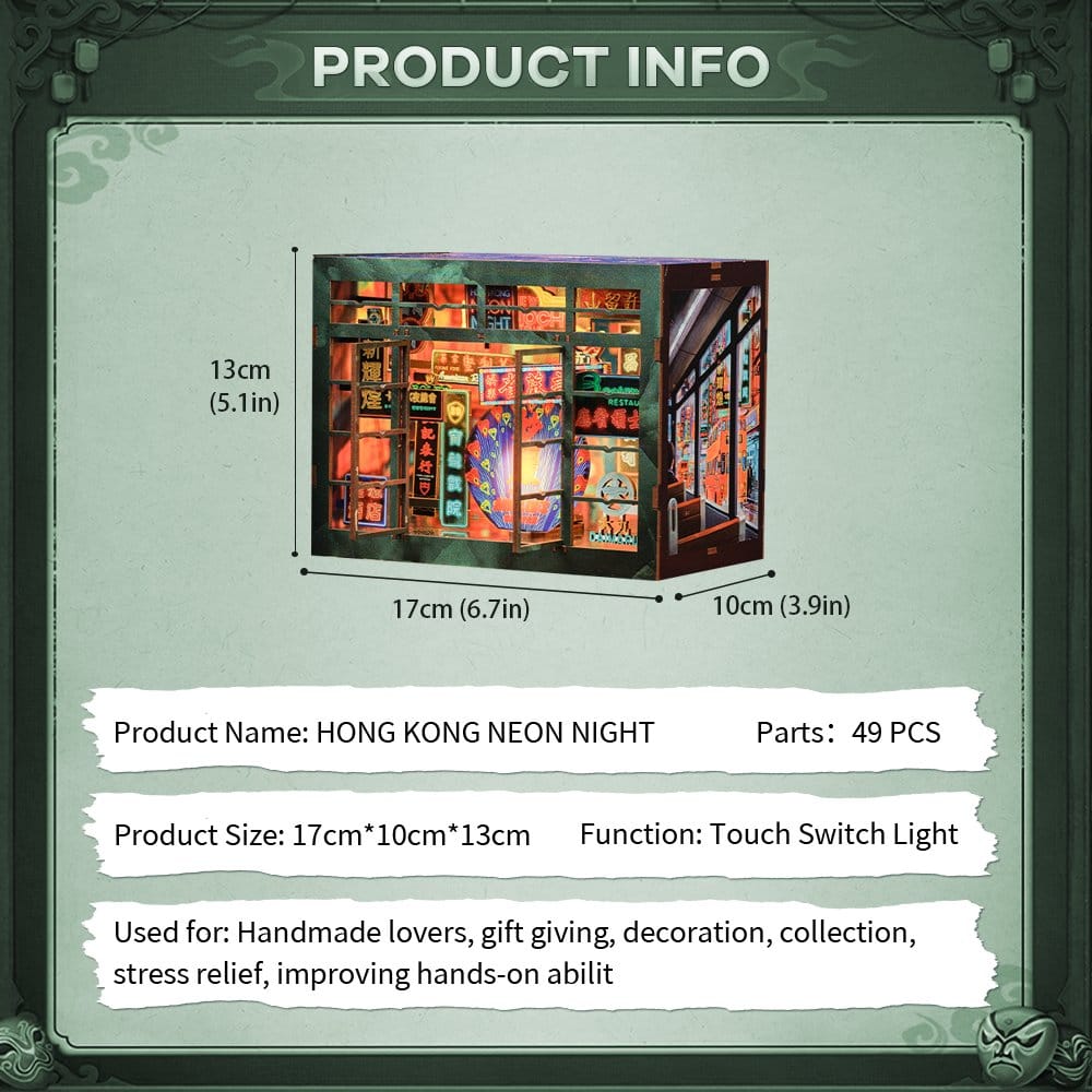 🧪 LAB | SU ORDINAZIONE Book Nook Hong Kong Neon Light 13 x 17 cm