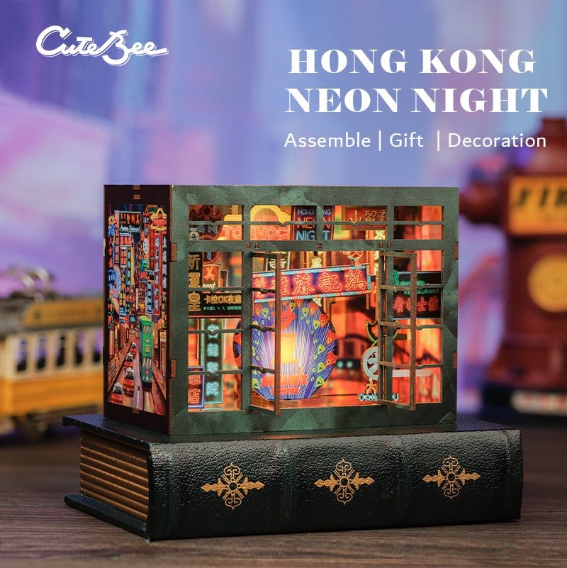 🧪 LAB | SU ORDINAZIONE Book Nook Hong Kong Neon Light 13 x 17 cm