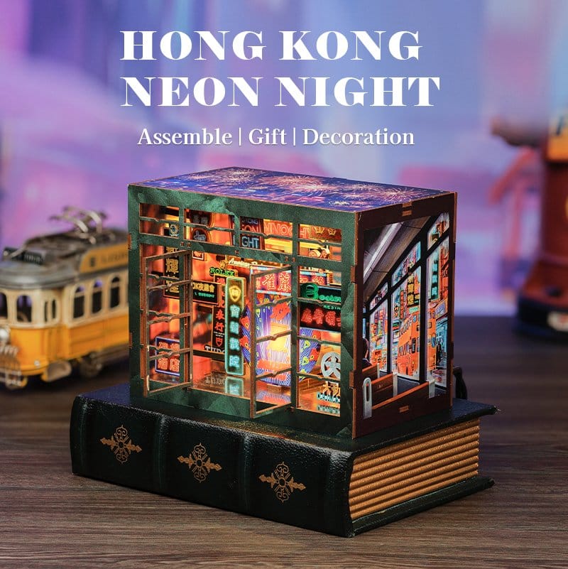 🧪 LAB | SU ORDINAZIONE Book Nook Hong Kong Neon Light 13 x 17 cm