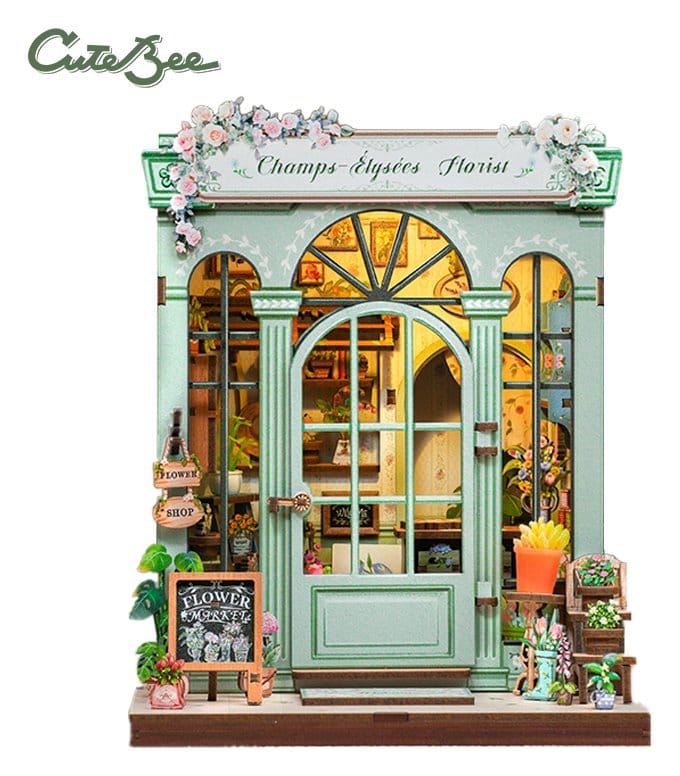 🧪 LAB | SU ORDINAZIONE Miniature House Model Kit Champs-Élysées Florist 18 x 16 cm  