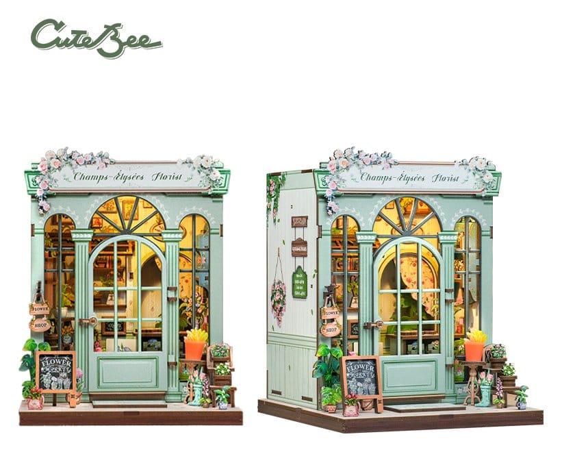 🧪 LAB | SU ORDINAZIONE Miniature House Model Kit Champs-Élysées Florist 18 x 16 cm  