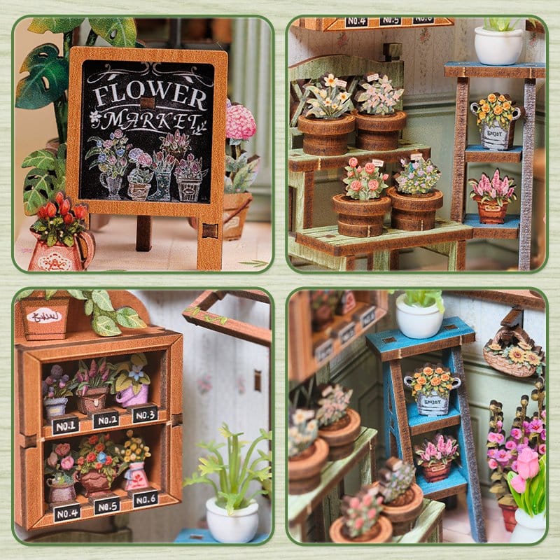 🧪 LAB | SU ORDINAZIONE Miniature House Model Kit Champs-Élysées Florist 18 x 16 cm  
