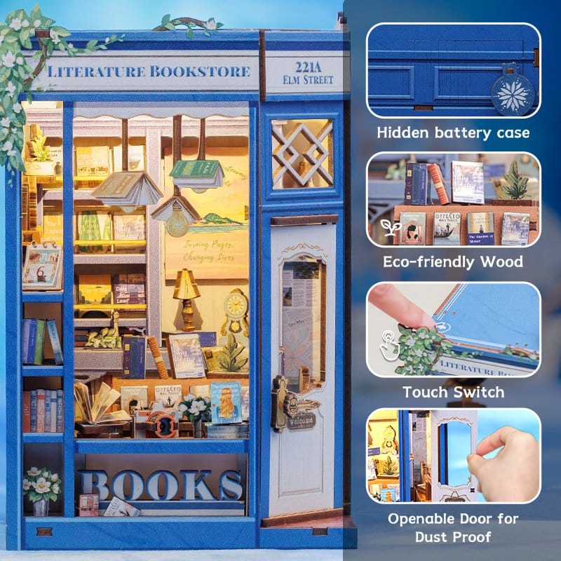 🧪 LAB | SU ORDINAZIONE Book Nook Literature Bookstore 17 x 12 cm    