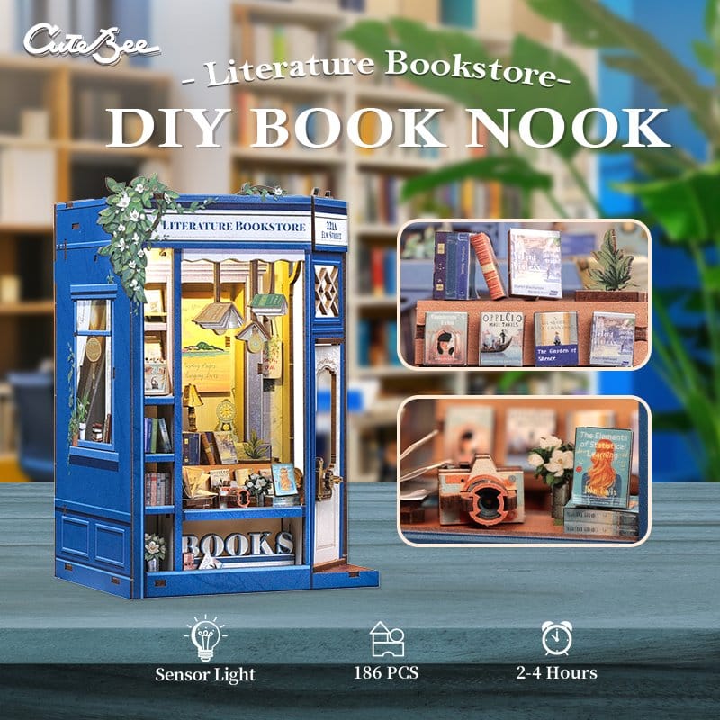 🧪 LAB | SU ORDINAZIONE Book Nook Literature Bookstore 17 x 12 cm    
