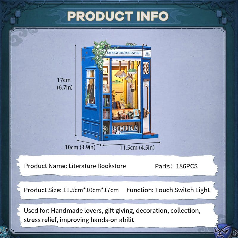 🧪 LAB | SU ORDINAZIONE Book Nook Literature Bookstore 17 x 12 cm    