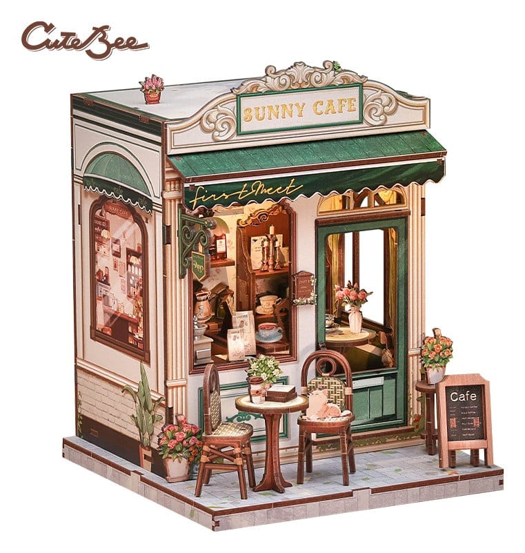 🧪 LAB | SU ORDINAZIONE Miniature House Model Kit Sunny Cafe 20 x 16 cm  