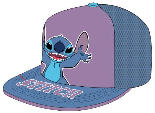 SU ORDINAZIONE Lilo & Stitch Curved Bill Cap Stitch Standing
