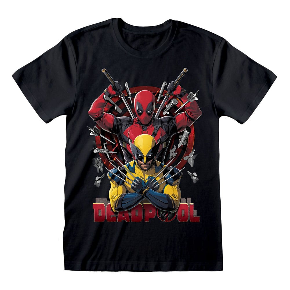 SU ORDINAZIONE Deadpool T-Shirt Deadpool & Wolverine Weapons Size XL