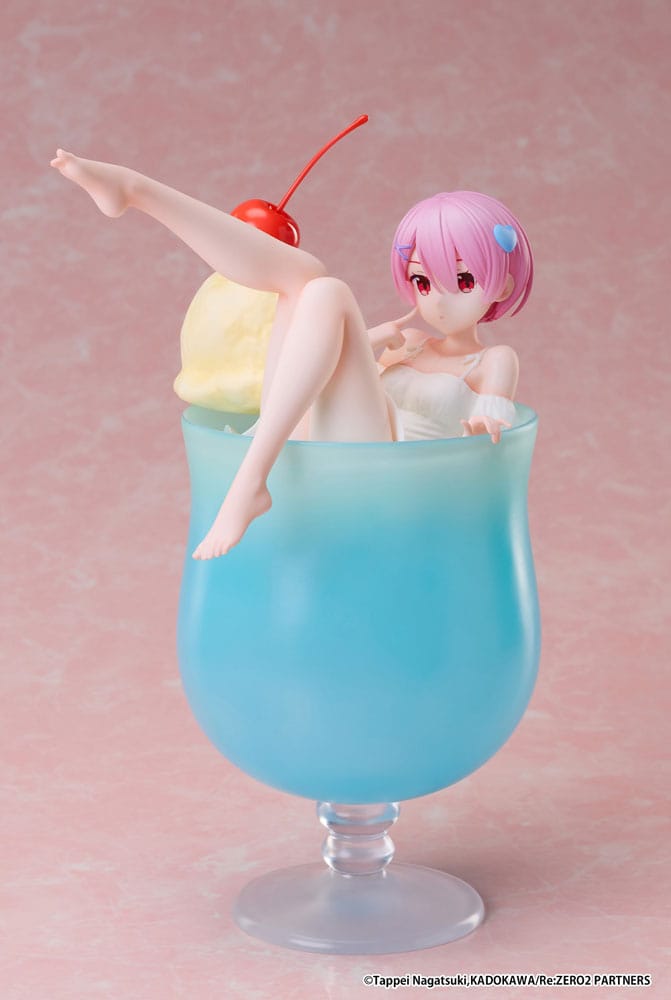 SU ORDINAZIONE Re:Zero Starting Life in another World PVC Statue 1/7 Ram Cream Soda Ver. 21 cm *PREZZO SPECIALE* ESAURITO