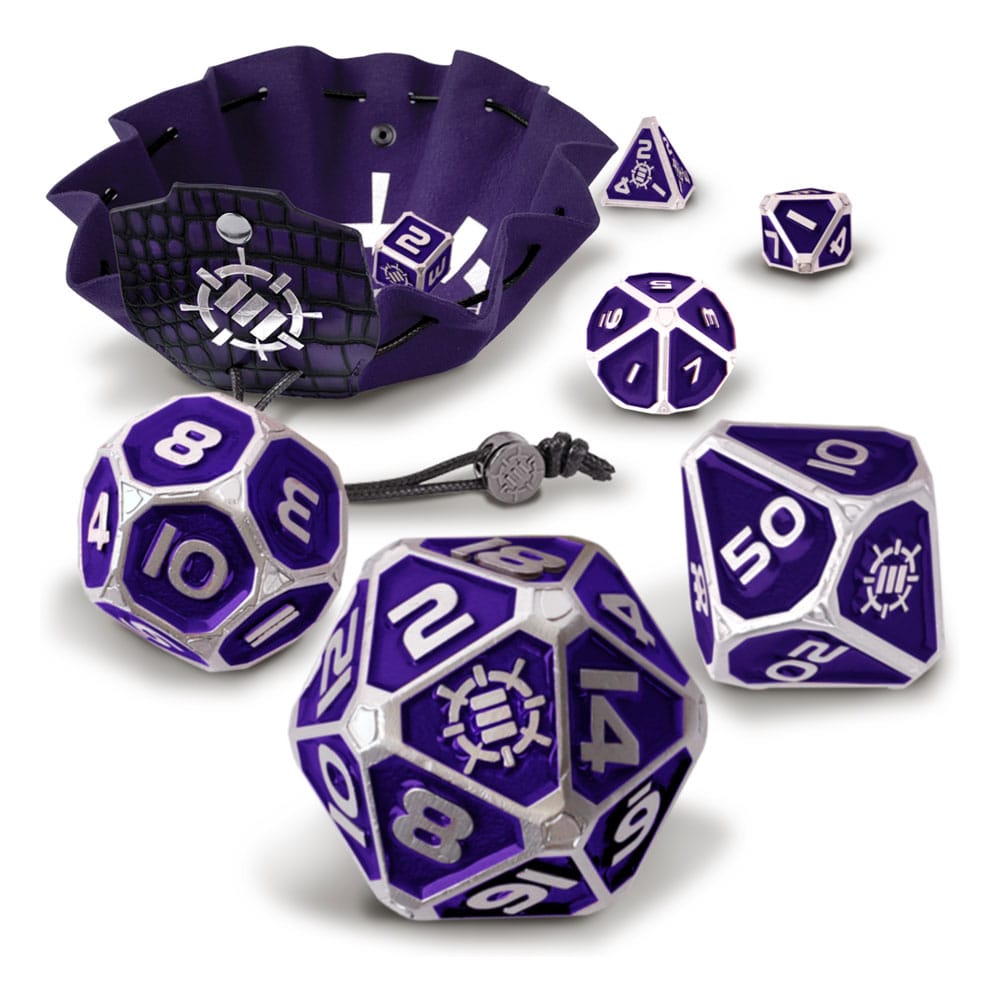 MADE TO ORDER Enhance Tabletop Series Metal RPG Dice Set Purple (7)