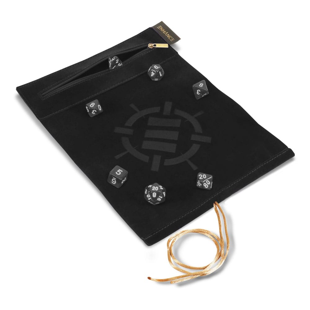 SU ORDINAZIONE Enhance Tabletop Roll on a Scroll Bag with Dice Black ESAURITO