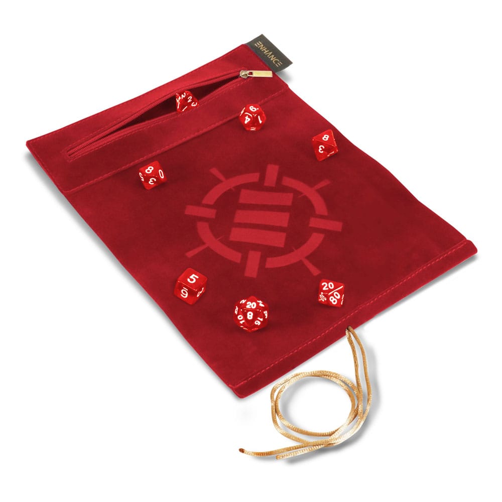 SU ORDINAZIONE Enhance Tabletop Roll on a Scroll Bag with Dice Red