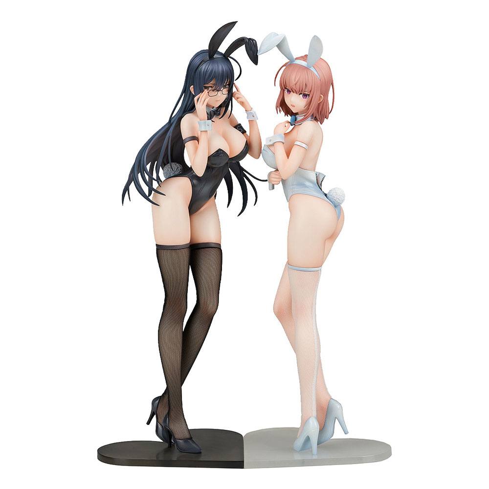 SU ORDINAZIONE Ikomochi Original Character Statues 1/6 Black Bunny Aoi & White Bunny Natsume 30 - 31 cm *PREZZO SPECIALE*