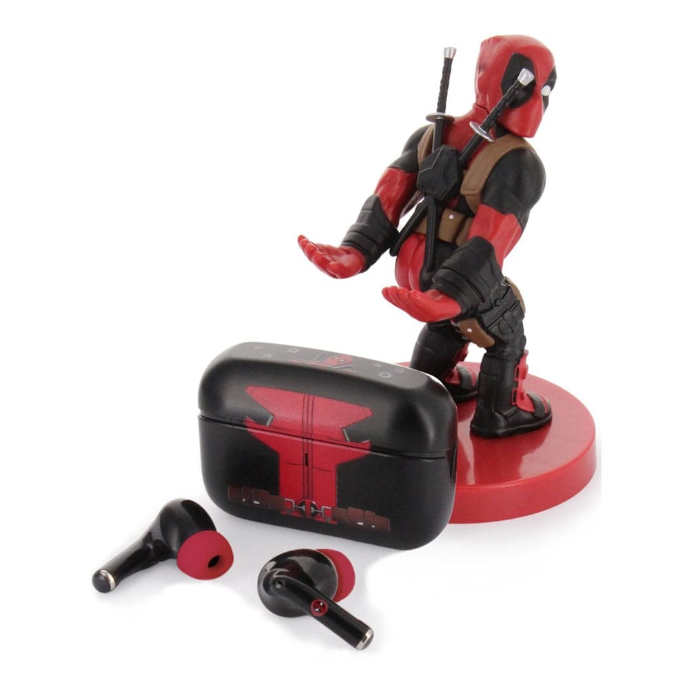 MADE TO ORDER Marvel Holdems Mini Holder &amp; Wireless Headphones Deadpool with TWS Buds Pro 10 cm