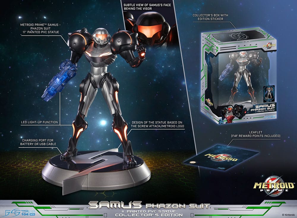 🧪 LAB | SU ORDINAZIONE Metroid Prime PVC Statue Samus Phazon Suit Collector´s Edition 28 cm