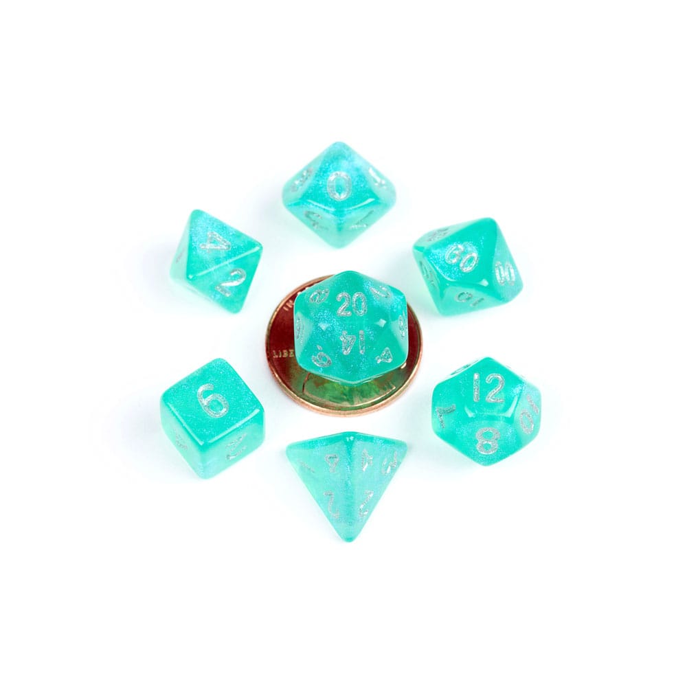 SU ORDINAZIONE FanRoll Mini Dice Set Stardust Turquoise (7)