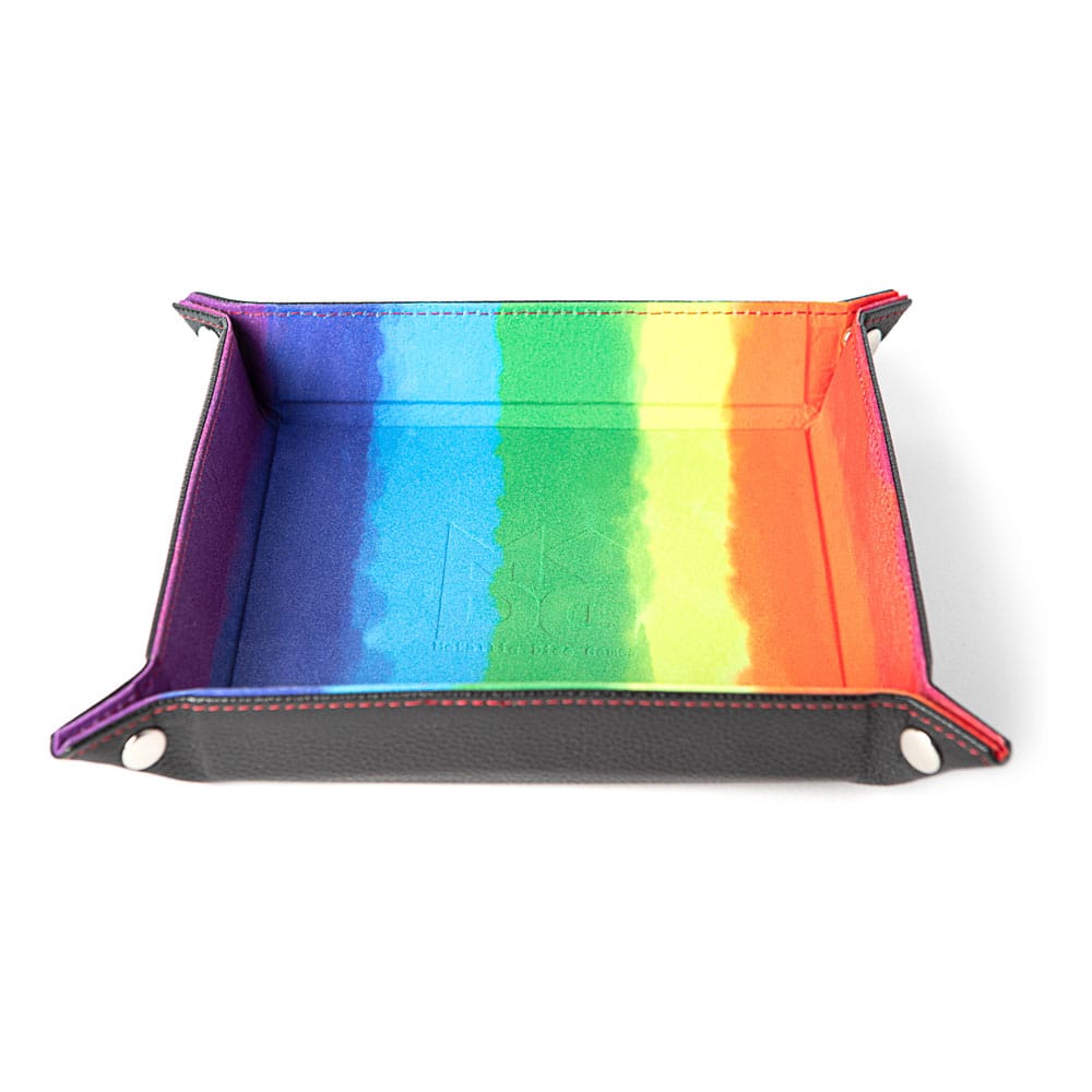 SU ORDINAZIONE FanRoll Folding Dice Tray Velvet Watercolor Rainbow