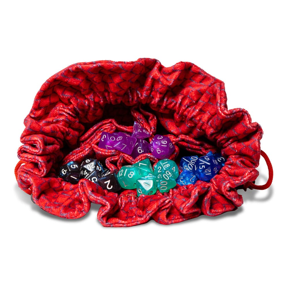 SU ORDINAZIONE Dragon Storm Dice bag with compartments Red Dragon Scales