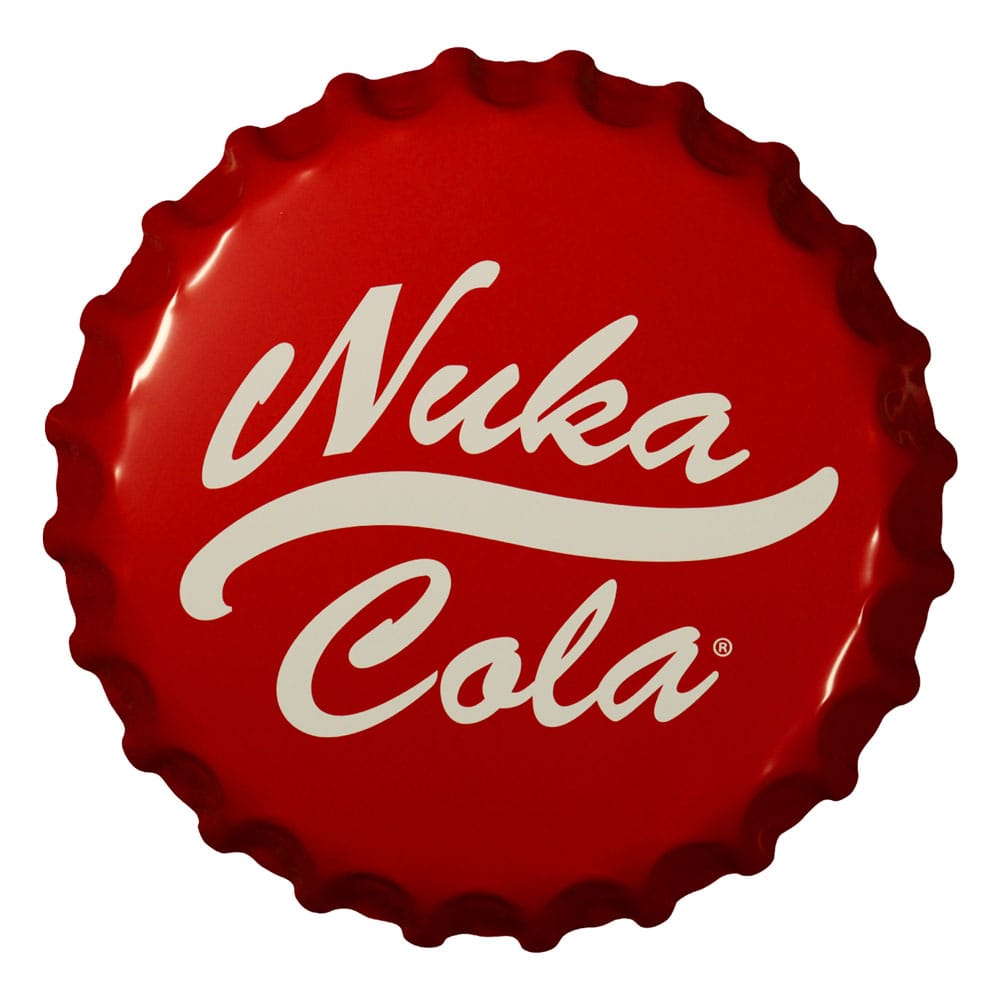 Auf Bestellung gefertigtes Fallout-Blechschild mit Nuka-Cola-Flaschenverschluss *SONDERPREIS* AUSVERKAUFT