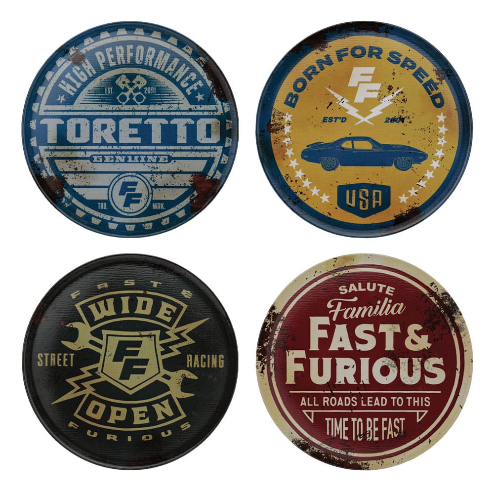 SU ORDINAZIONE Fast & Furious Coaster 4-Pack Vintage Style