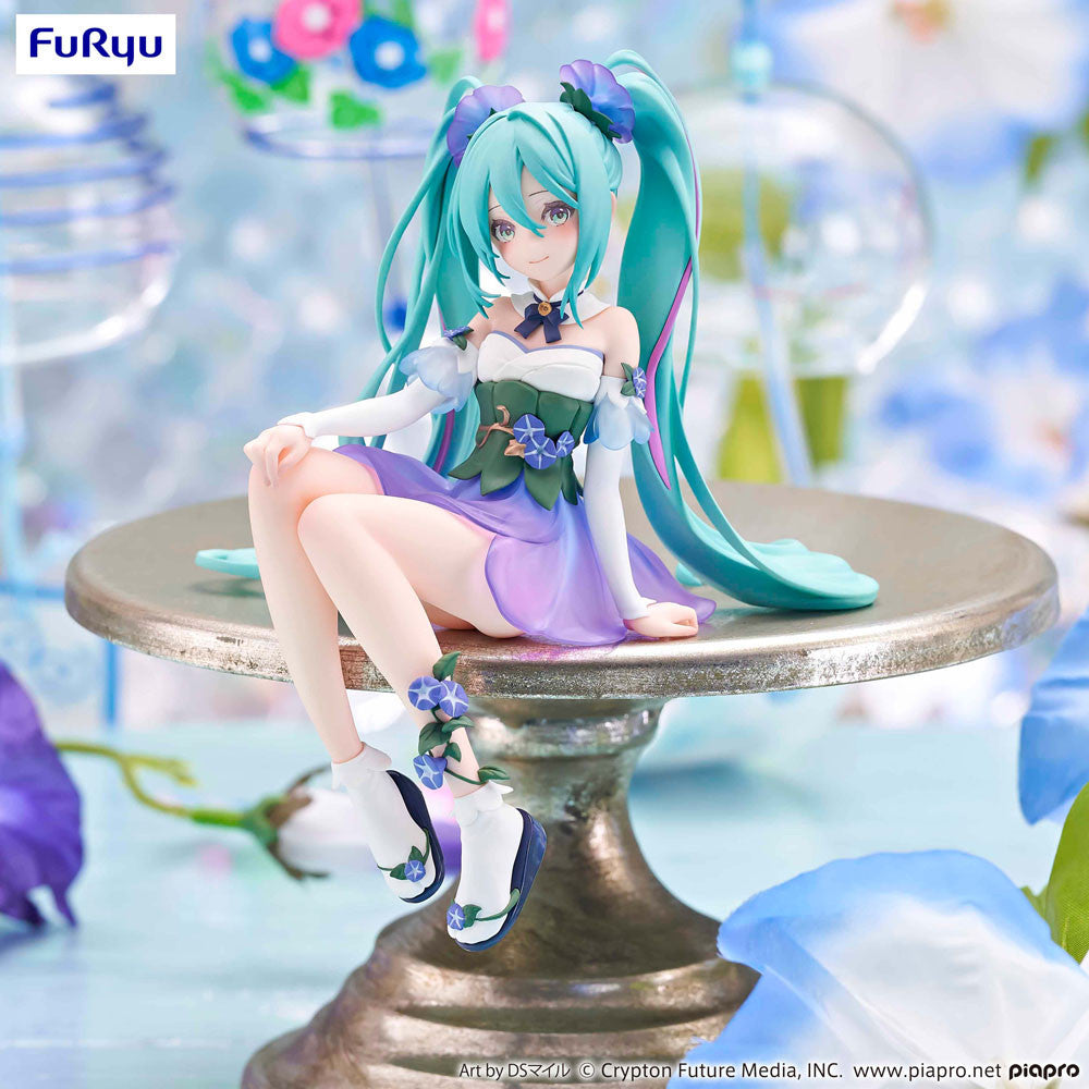 (Scatola Molto Danneggiata) Hatsune Miku Noodle Stopper PVC Statue Miku Flower Fairy Morning Glory 14 cm