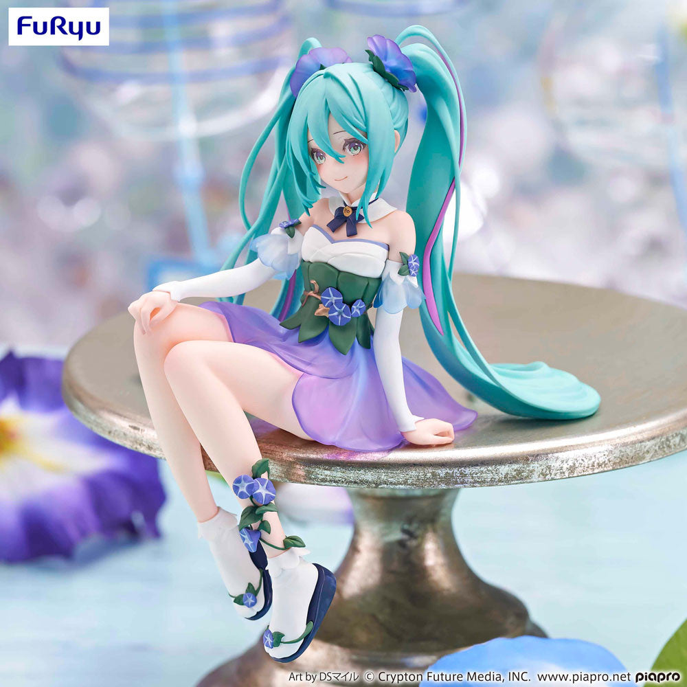(Scatola Molto Danneggiata) Hatsune Miku Noodle Stopper PVC Statue Miku Flower Fairy Morning Glory 14 cm