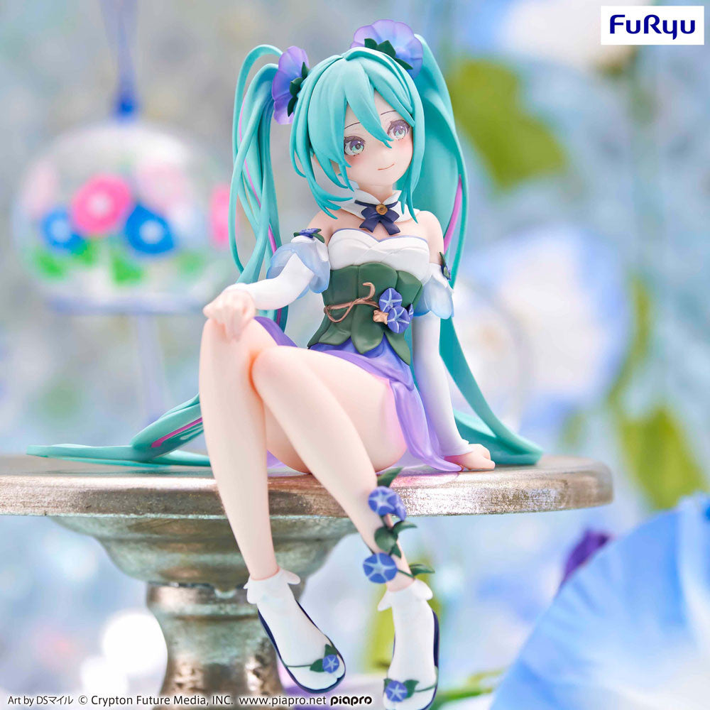 (Scatola Molto Danneggiata) Hatsune Miku Noodle Stopper PVC Statue Miku Flower Fairy Morning Glory 14 cm