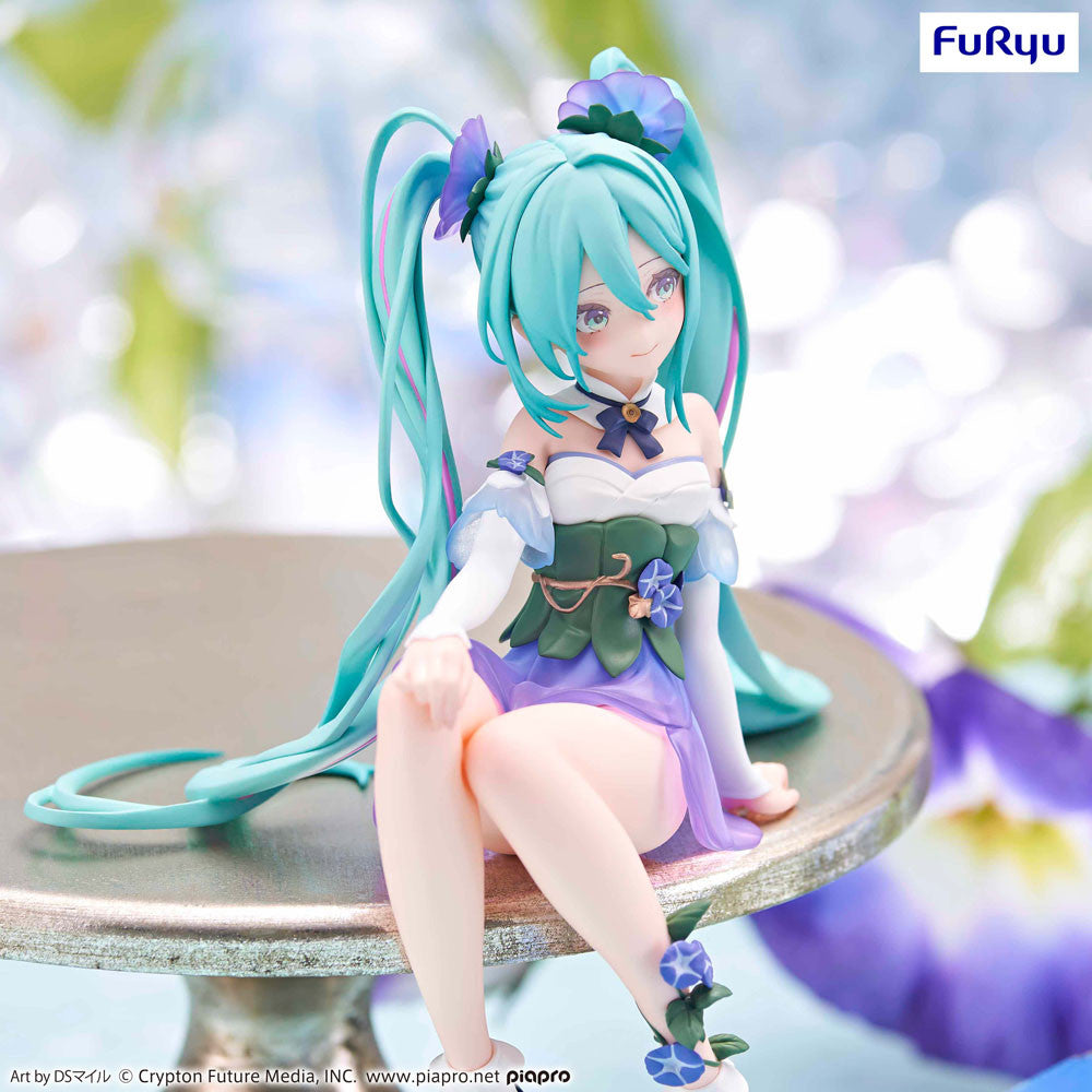 (Scatola Molto Danneggiata) Hatsune Miku Noodle Stopper PVC Statue Miku Flower Fairy Morning Glory 14 cm