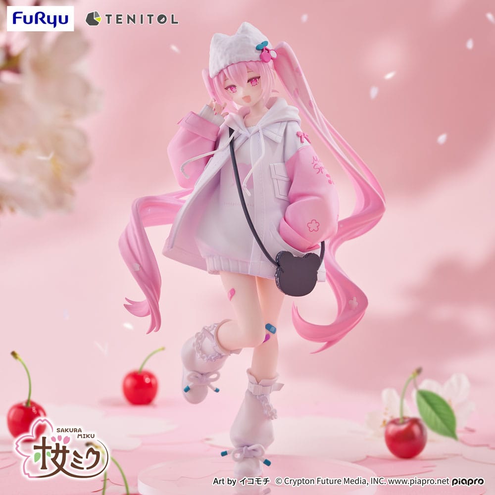 IN STOCK Hatsune Miku Tenitol PVC Statue Sakura Miku Cool style [petit] 19 cm