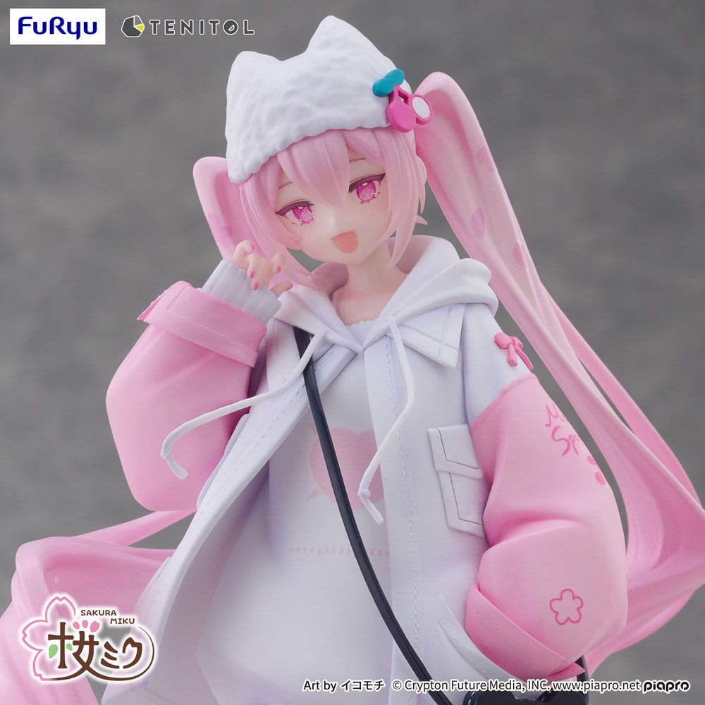 IN STOCK Hatsune Miku Tenitol PVC Statue Sakura Miku Cool style [petit] 19 cm