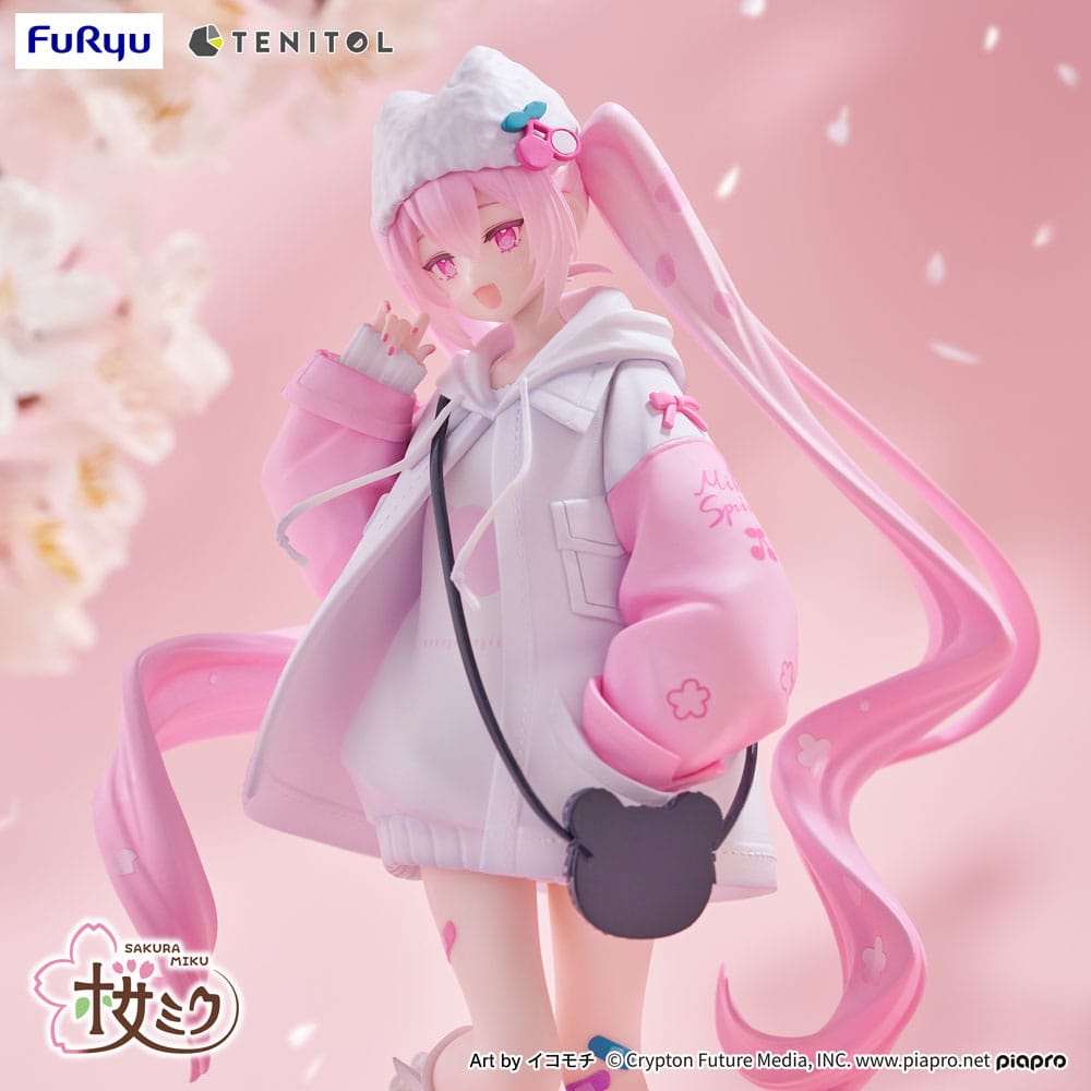 IN STOCK Hatsune Miku Tenitol PVC Statue Sakura Miku Cool style [petit] 19 cm