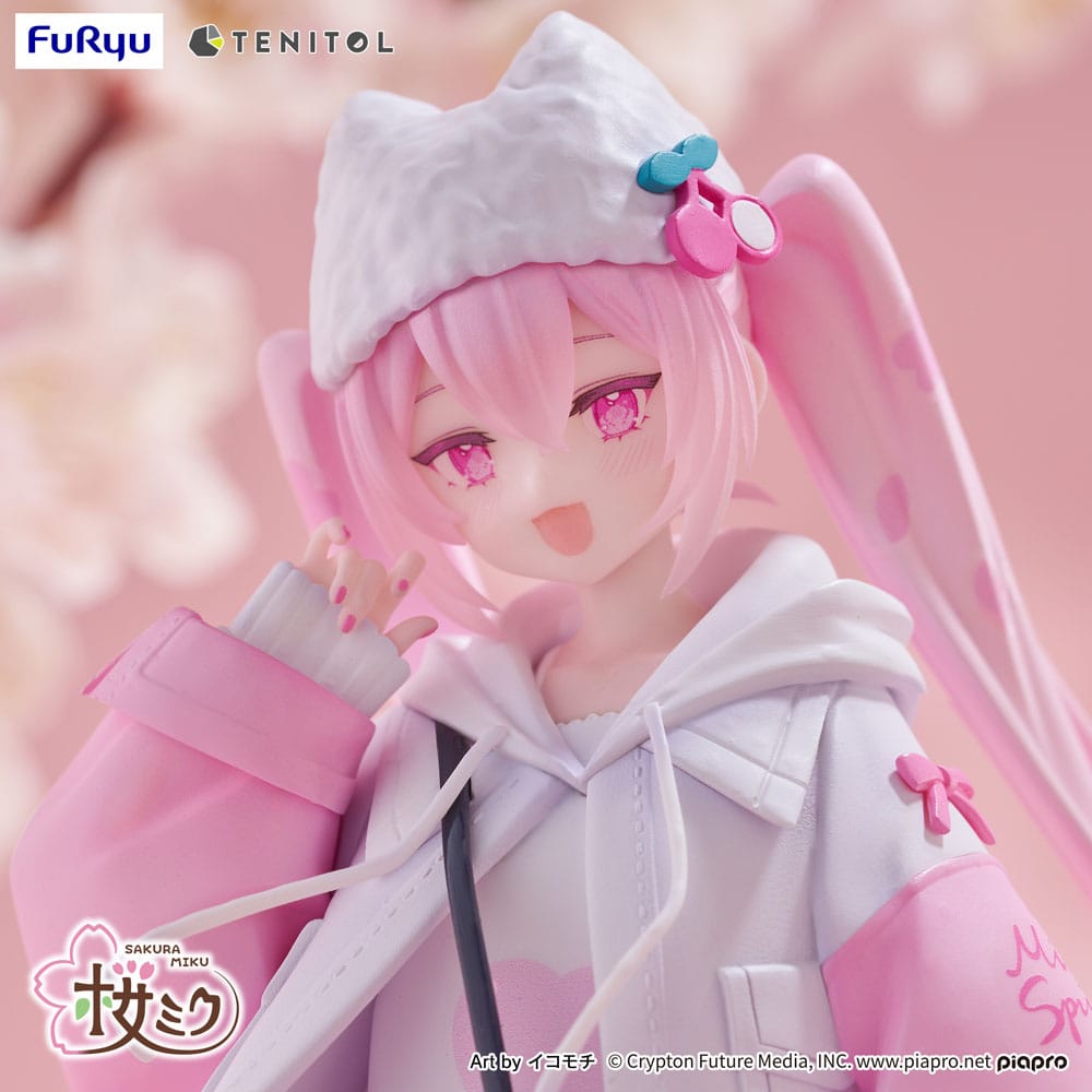 IN STOCK Hatsune Miku Tenitol PVC Statue Sakura Miku Cool style [petit] 19 cm