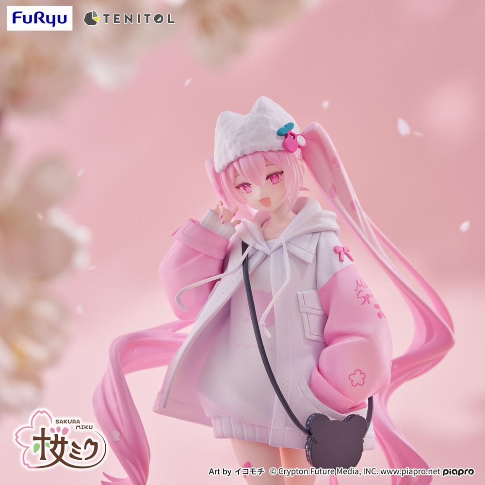 IN STOCK Hatsune Miku Tenitol PVC Statue Sakura Miku Cool style [petit] 19 cm