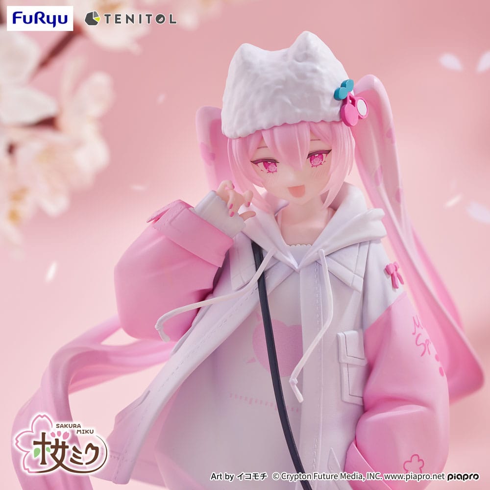 IN STOCK Hatsune Miku Tenitol PVC Statue Sakura Miku Cool style [petit] 19 cm