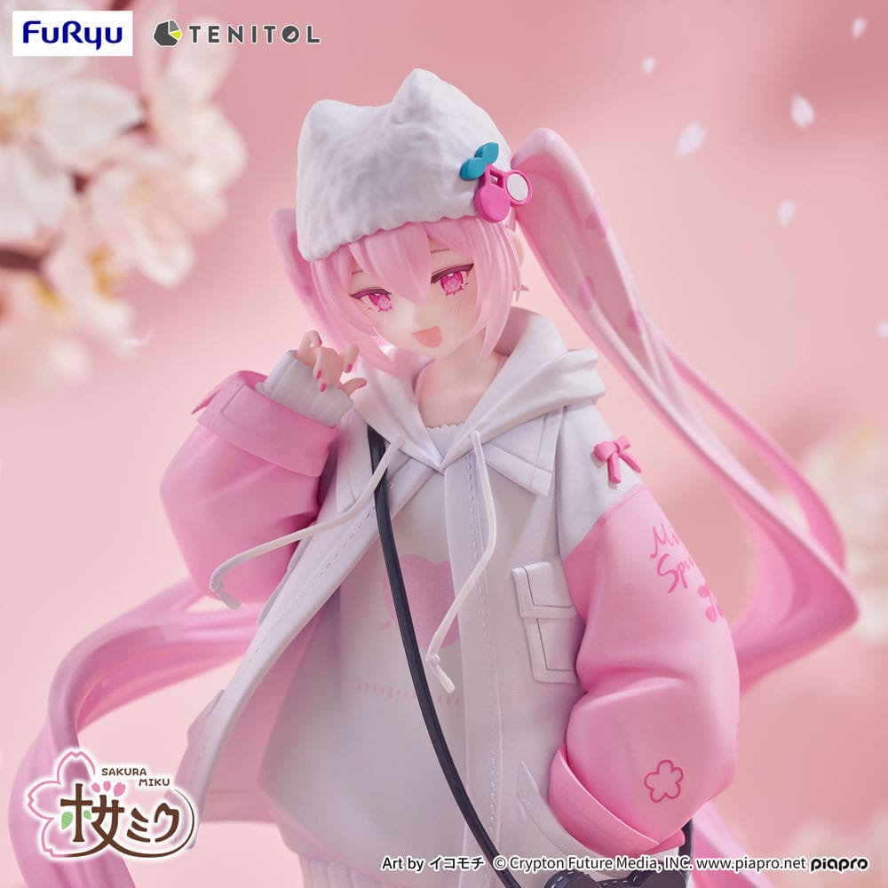 IN STOCK Hatsune Miku Tenitol PVC Statue Sakura Miku Cool style [petit] 19 cm