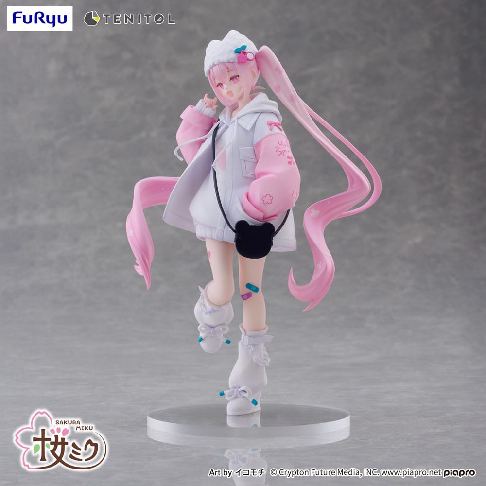 IN STOCK Hatsune Miku Tenitol PVC Statue Sakura Miku Cool style [petit] 19 cm