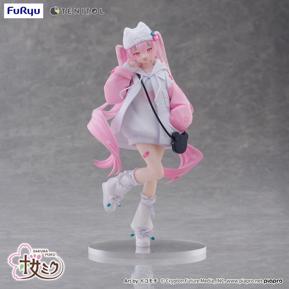 IN STOCK Hatsune Miku Tenitol PVC Statue Sakura Miku Cool style [petit] 19 cm