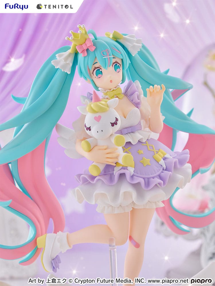 PREORDINE+ 02/2026 Hatsune Miku Tenitol PVC Statue Hatsune Miku Yumekawa Princess Lavender Ver. 21 cm