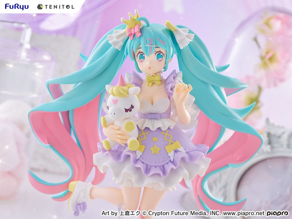 PREORDINE+ 02/2026 Hatsune Miku Tenitol PVC Statue Hatsune Miku Yumekawa Princess Lavender Ver. 21 cm