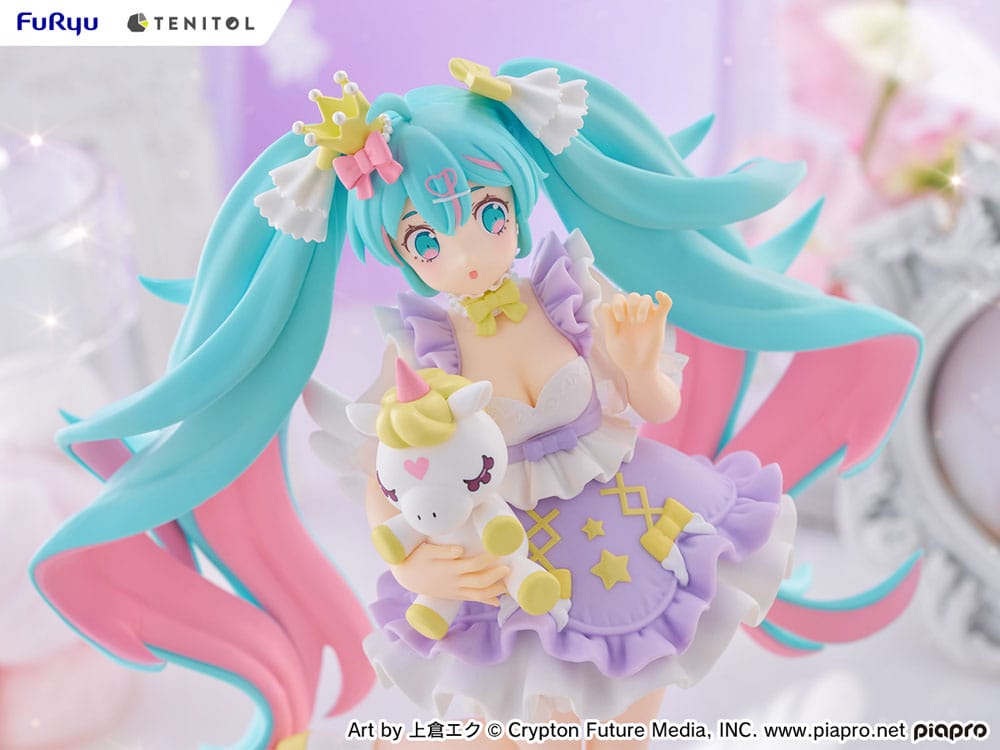 PREORDINE+ 02/2026 Hatsune Miku Tenitol PVC Statue Hatsune Miku Yumekawa Princess Lavender Ver. 21 cm