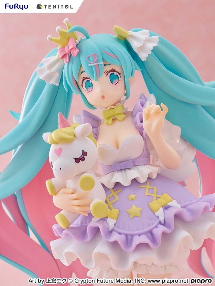 PREORDINE+ 02/2026 Hatsune Miku Tenitol PVC Statue Hatsune Miku Yumekawa Princess Lavender Ver. 21 cm