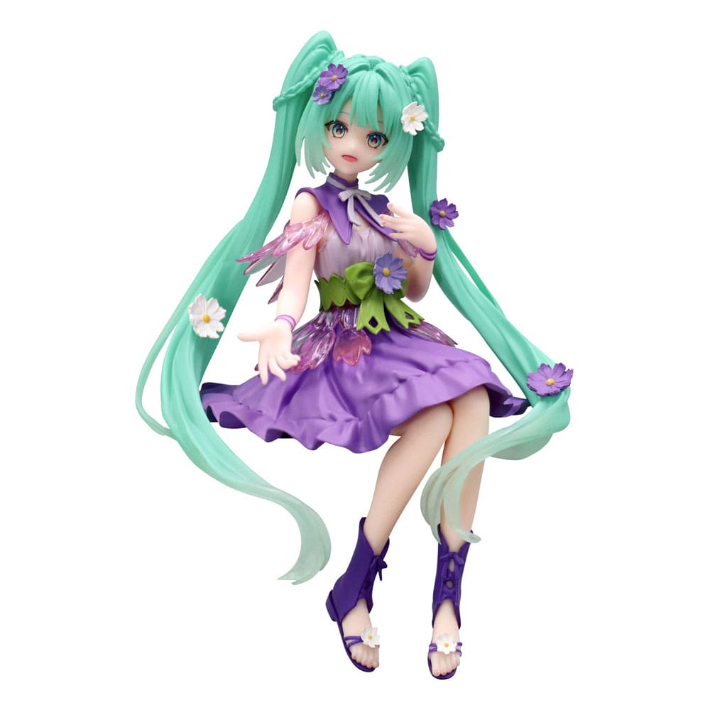 PREORDINE+ 12/2025 Hatsune Miku Noodle Stopper PVC Statue Flower Fairy Cosmos Purple Color Ver. 14 cm