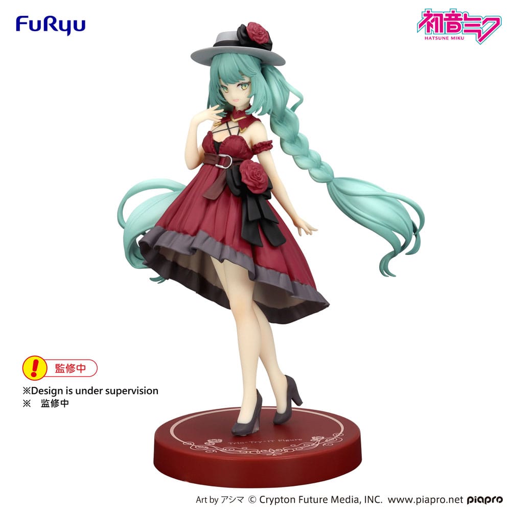 SU ORDINAZIONE Hatsune Miku Trio-Try-iT PVC Statue Hatsune Miku Outing Dress Red Color Ver. 19 cm