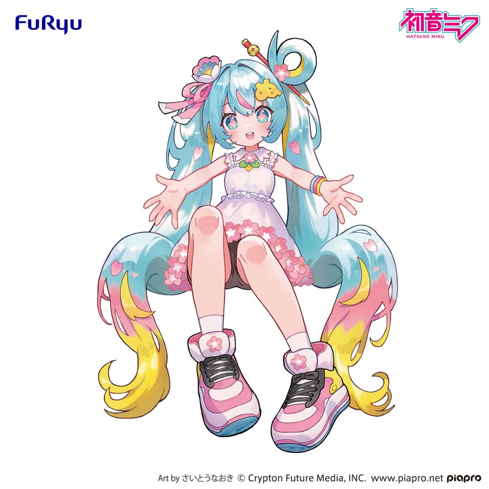 SU ORDINAZIONE Hatsune Miku Noodle Stopper PVC Statue Hatsune Miku 10th Anniversary 14 cm  