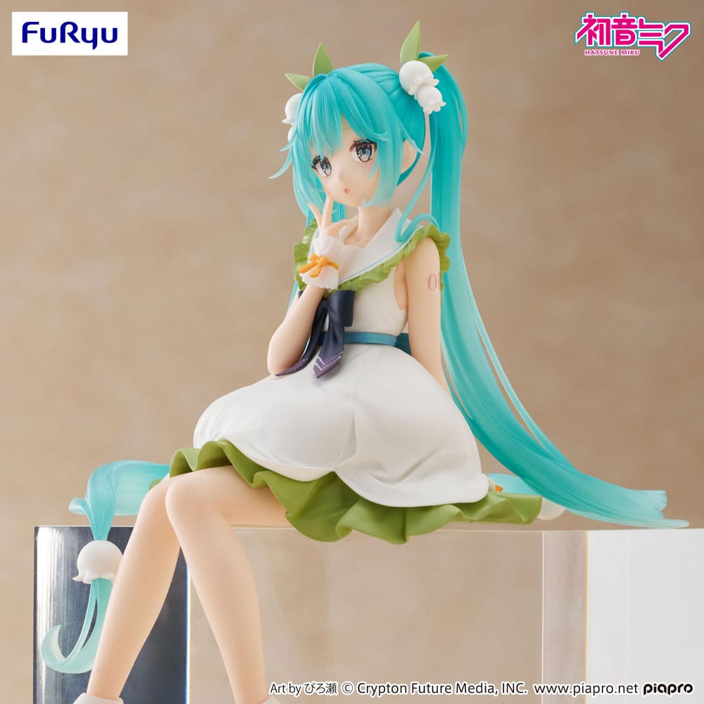 SU ORDINAZIONE Hatsune Miku Noodle Stopper PVC Statue Flower Fairy Lily of the Valley 14 cm  