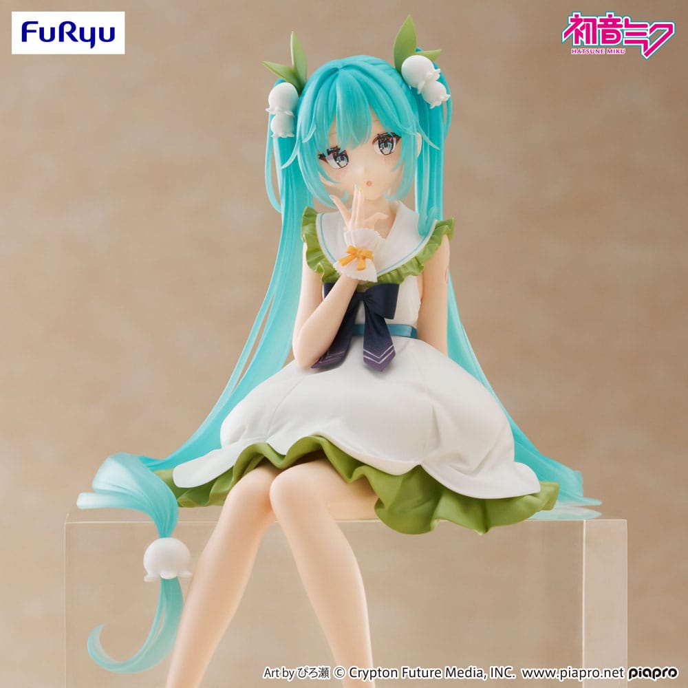 SU ORDINAZIONE Hatsune Miku Noodle Stopper PVC Statue Flower Fairy Lily of the Valley 14 cm  