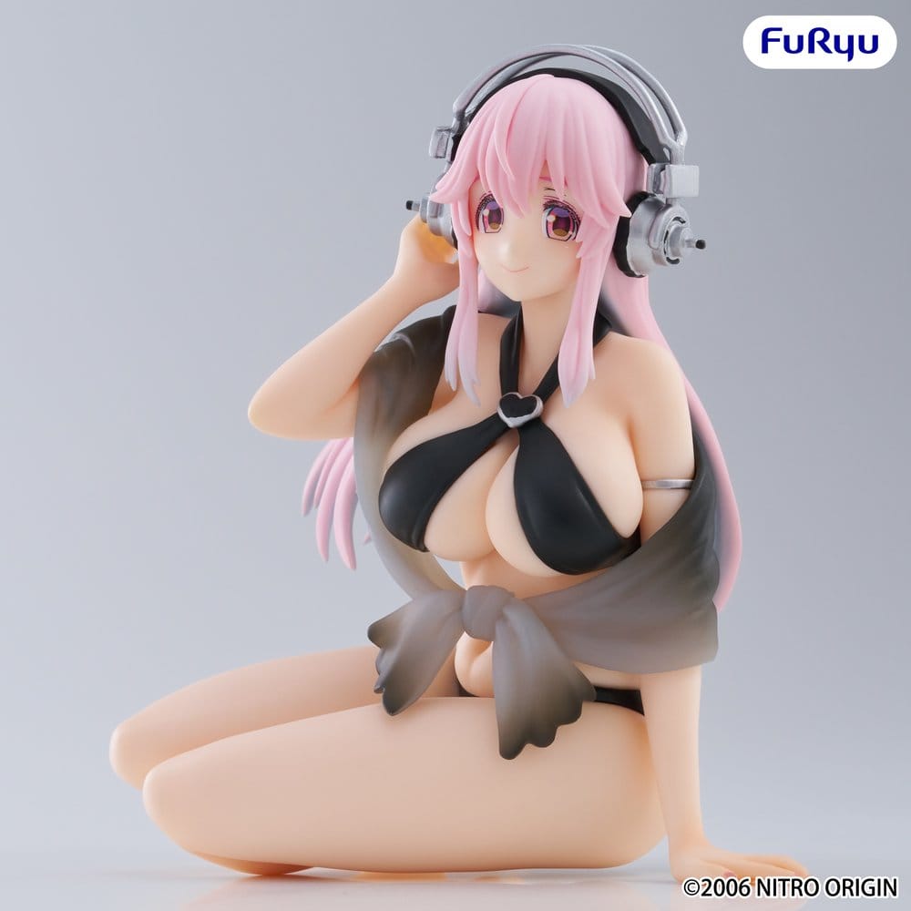 SU ORDINAZIONE Super Sonico Noodle Stopper PVC Statue Super Sonico Swimsuit Black Color Ver. 10 cm